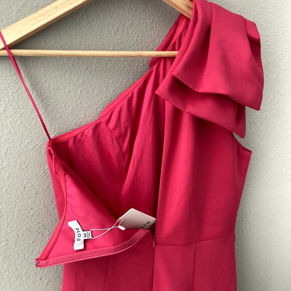 Fate NEW One Shoulder Asymmetrical Dress - Raspberry Pink - Medium - Picture 6 of 9